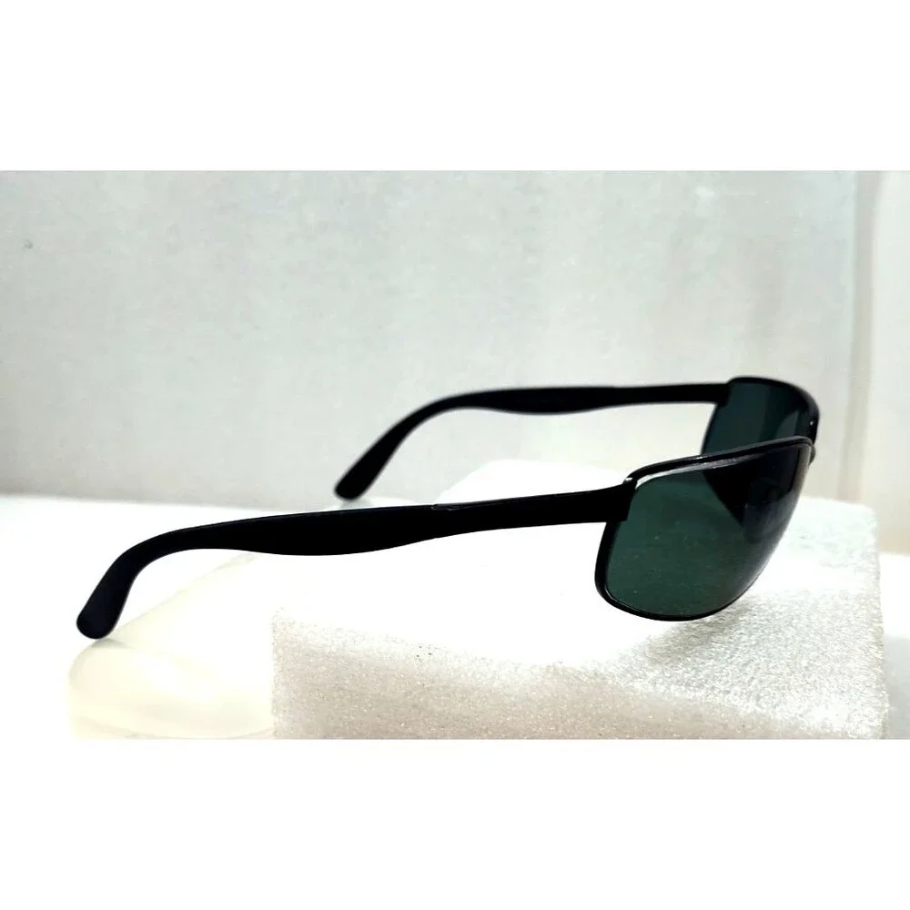 Vtg Ray Ban Italy Wrap Gunmetal 90s RB 3254 Oval Wrapped Sunglasses 63-19-139